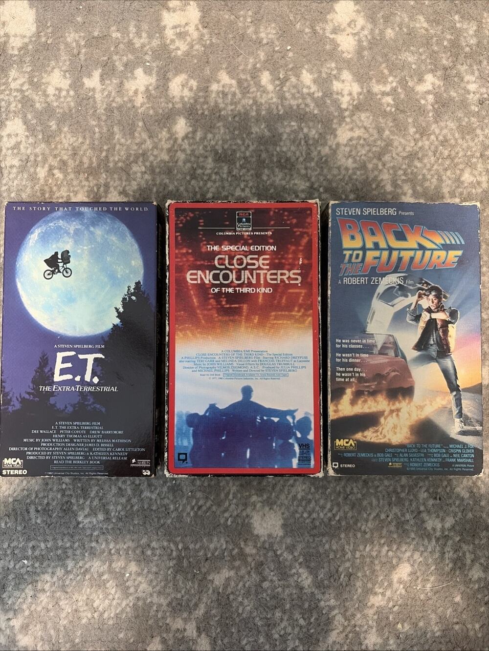 Steven Spielberg VHS Movies Lot of 3 E.T. Close Encounters BTTF!